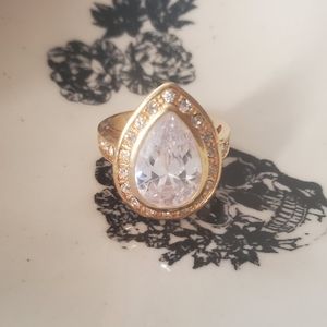 Vintage, gold tone, costume style ring